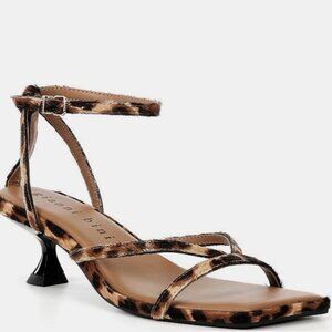 Gianni Bini Andi Leopard Haircalf Strappy Kitten Heel Sandals 8.5M